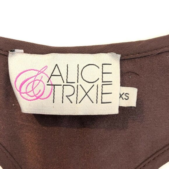 Alice & Trixie XS Silk Brown Floral Racerback Tank - Picture 3 of 6